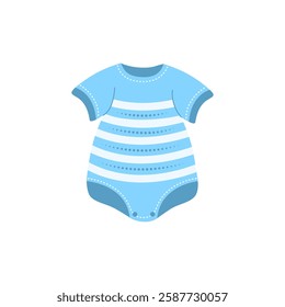 Light blue baby onesie on white background.