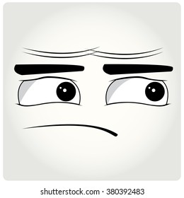 Light blue background with an abstract facial expression