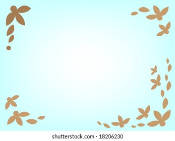 light blue background with brown leaves
