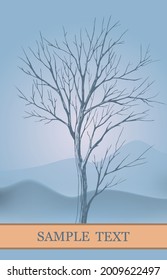 Light blue background with decorative tree silhouette and place for text.
