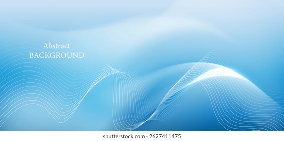 El fondo azul claro, diseñado con curvas y líneas suaves y simples, da una sensación refrescante y tranquila.