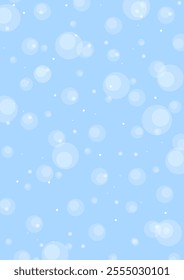 Light blue background with falling snow. Winter vector illustration for presentation, poster, card. Copy space.