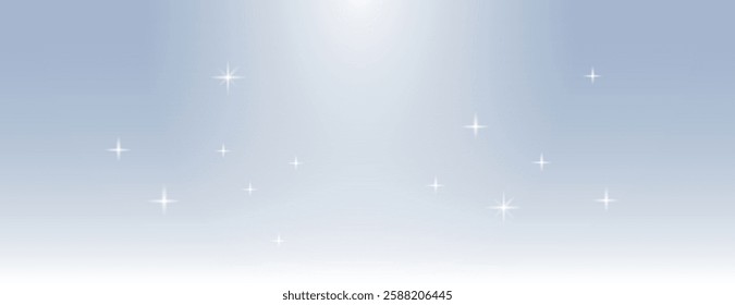 A light blue background with a gradient style, featuring small white stars. The background is smooth with a blue and white color scheme. Gradient aesthetic background vector. Blue background.