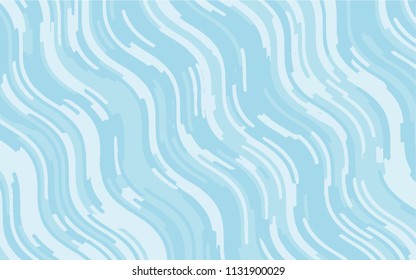 Light blue background with optical effect. Curved lines. Minimal design. Zigzag, wavy pattern. Vector illustration for posters, covers, wrappers, business cards. Textured surface Abstract waves