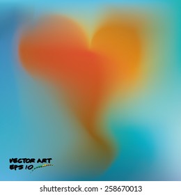 Light blue background with orange heart
