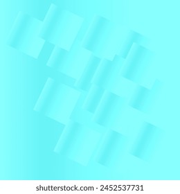 Light blue background with overlapping, semi-transparent squares. Geometric, minimalist design.