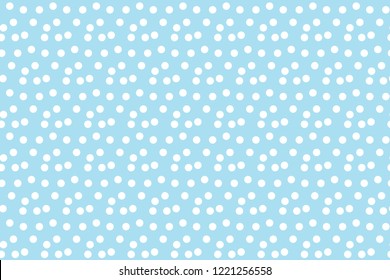 Light blue background random scattered dots seamless pattern. Vector illustration.