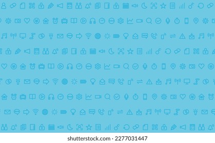 Fondo azul claro con un patrón de icono de comunicación simple
