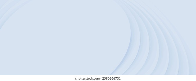 A light blue background with a smooth, curved pattern. The background is soft and minimalistic. The blue background adds a calming effect. Abstract minimal curved layered texture background vector