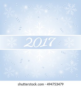 Light blue background with snowflakes