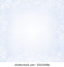 light blue background with snowflakes