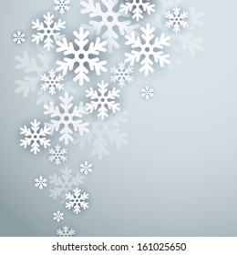 Light blue background with snowflakes in vector