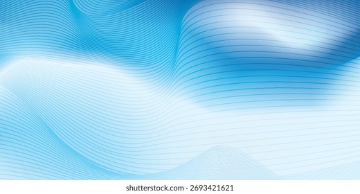 Light blue background with soft waves and lines that move simply and calmly. vector eps10.
