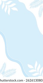 Light blue background with soft, white, decorative leaf accents creating a serene and minimalist design.