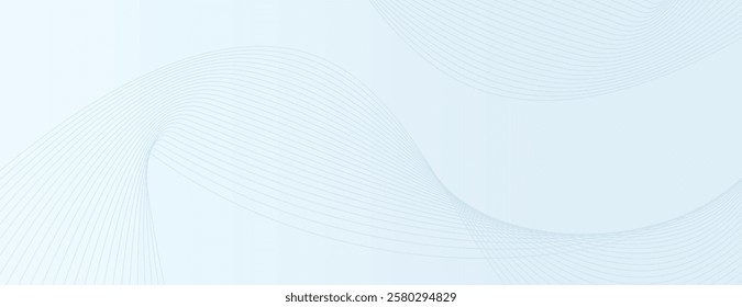 Light blue background with subtle wave patterns. The background is smooth and calming, featuring a light blue color and flowing texture. Digital background vector. Blue background.