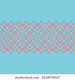 Light blue background tribal pattern featuring minimal red ethnic elements. Ideal for modern surface designs, textiles, and digital backgrounds.