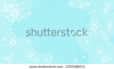 Light Blue Background Wallpaper Decorated With Sparkling Snowflakes In Winter