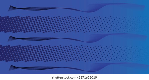 light blue background wave vector illustration dots lines and black arts brush set