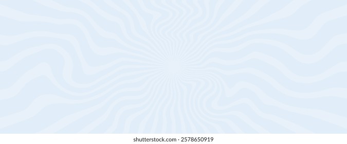 Light blue background with wavy, hypnotic lines. The background is smooth and features a calming light blue color throughout. Psychedelic pattern background vector. Blue background.