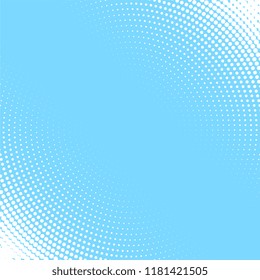 light blue background with white circular halftone pattern