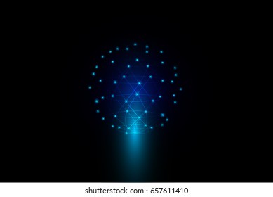 light blue ball world vector illustration background as technology concept