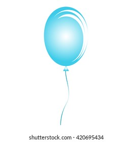 Light blue balloon isolated on white background