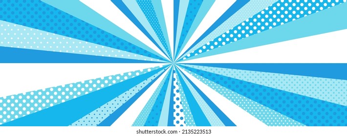 light blue banner background with focusing line and polka dots