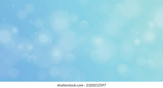 Banner azul claro con efecto bokeh 