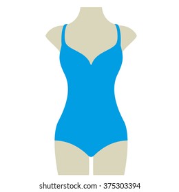 Light Blue Bikini Summer Vector Icon Button