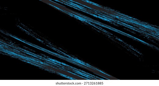 azul claro negro cepillo abrigo coche patrón de pegatina abstracto Anuncio líneas deportivas azul claro negro combinación de color grunge patrón de pincel, Eps 10.