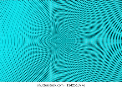 Light blue black geometric grunge halftone pattern. Soft dynamic lines. Abstract vector illustration with dots. Modern polka dots background