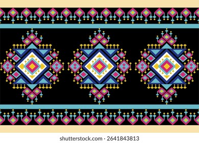 Light Blue Black Geometry Decoration Text tile Traditional Pattern