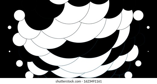 Light BLUE, Black and White vector background with bubbles. Glitter abstract illustration with colorful drops. Pattern for websites.