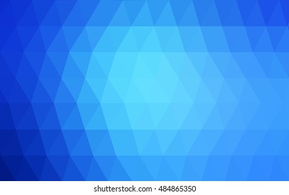 Light blue blurry triangle template. Shining illustration, which consist of triangles. The elegant pattern can be used as part of a brand book.