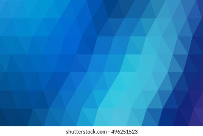 Light blue blurry triangle template. Shining illustration, which consist of triangles. Triangular pattern for your business design.