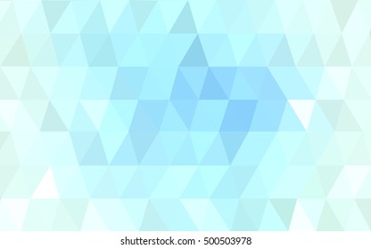 Light blue blurry triangle template. Shining illustration, which consist of triangles. A new texture for your design.