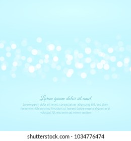 Light blue bokeh background, with horizontal lights, vector illustration