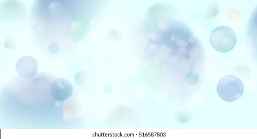 Light blue bokeh glitter background. Shiny abstract vector background