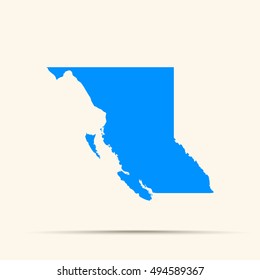 Light blue British Columbia Map Illustration