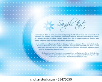 Light blue brochure design with dots and white space for text