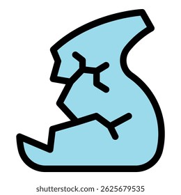 Light blue broken eggshell symbolizing fragility, new life, and the delicate balance of nature