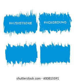 light blue brush stroke frame set. flat abstract background for text. design element. rectangle shape.