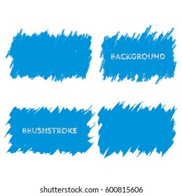 light blue brush stroke frame set. flat abstract background for text. design element. rectangle shape.
