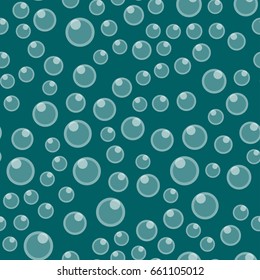 Light blue bubble seamless pattern colorful aquarium water wallpaper underwater background vector illustration
