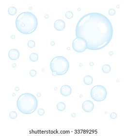 Light blue bubbles background. Vector illustration.