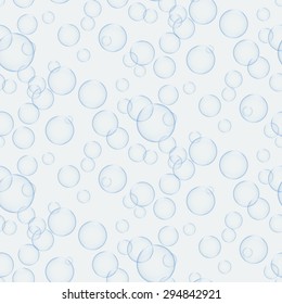 Light blue bubbles seamless background.
