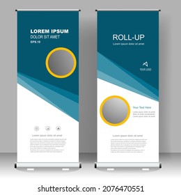Light blue Business Roll up banner vertical template design, for brochure, business, flyer, infographics. modern x-banner and flag-banner advertising. vector illustration