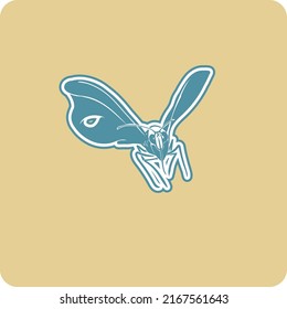 light blue butterfly vintage clip art illustration design