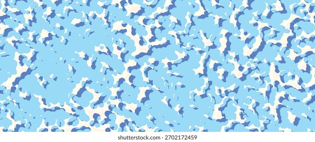 Light blue camouflage pattern with abstract organic shapes. Military and streetwear inspired seamless background for textile design, branding and decoration projects.