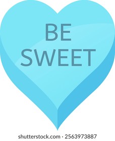 Light blue candy heart showing be sweet message is perfect for Valentine s Day, romantic events, declarations of love, or any occasion requiring sweetness and affection